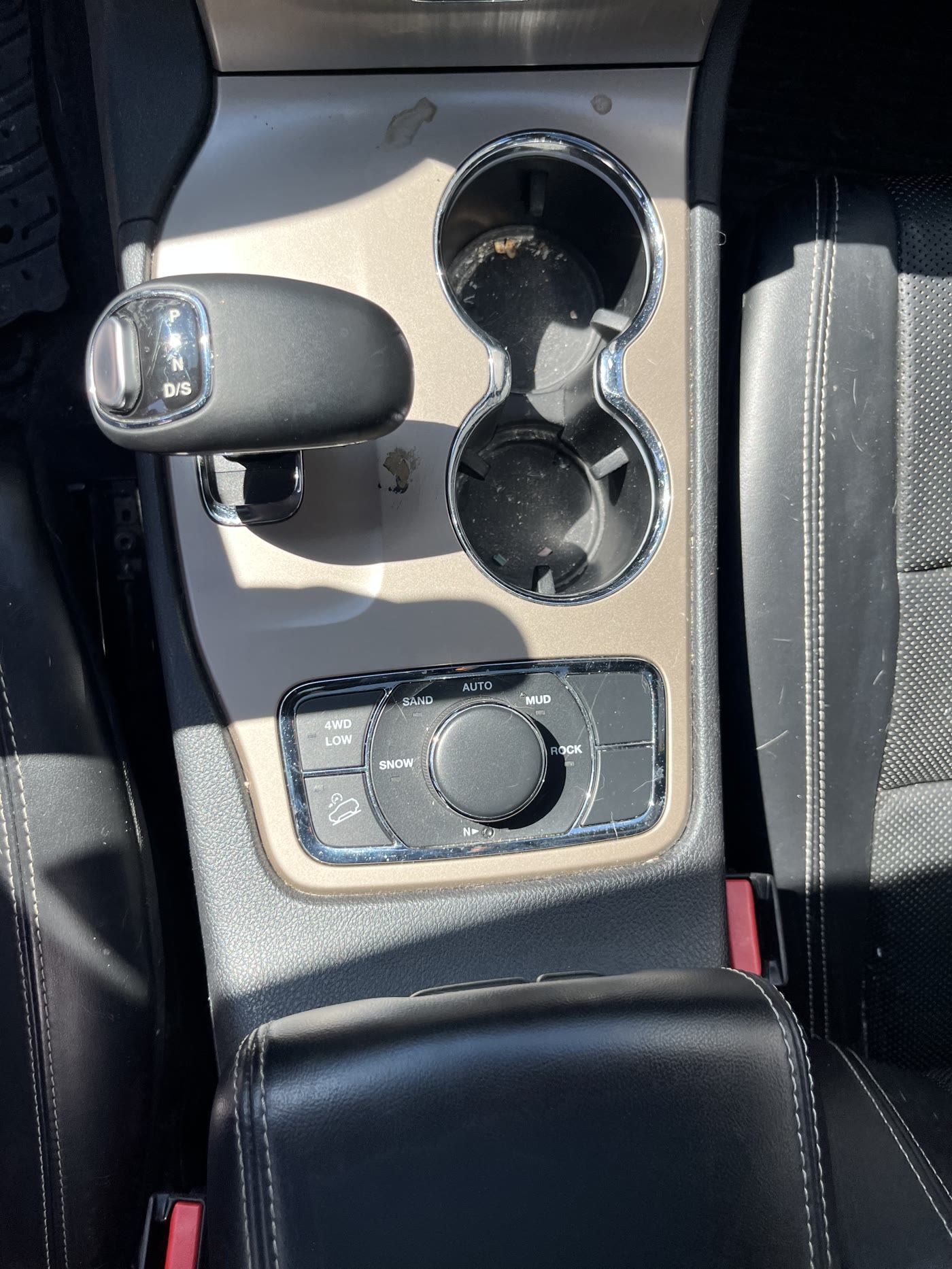 Cupholders and console detailed out by Alum Auto Detailing, Westerville